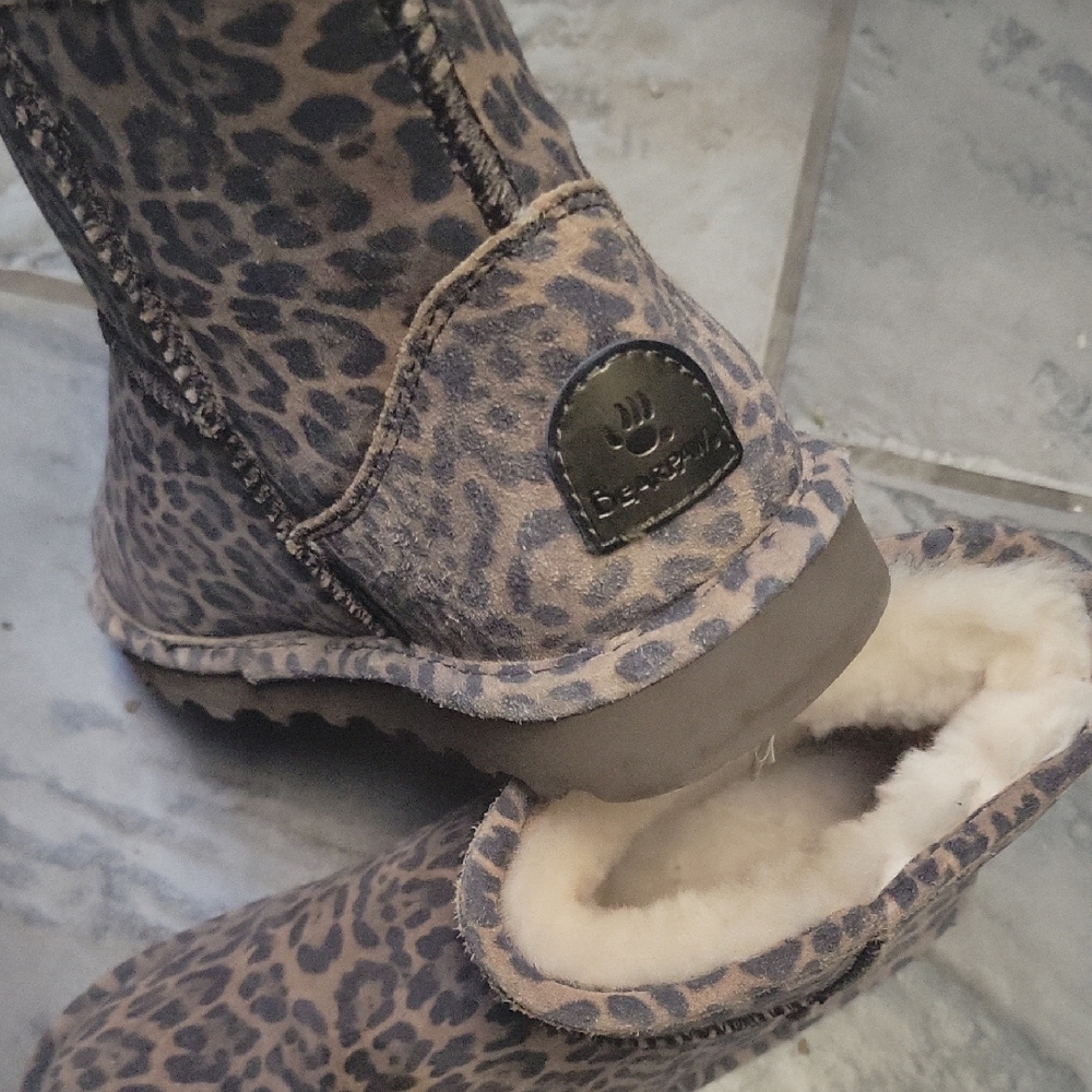 BearPaw Leopard Print Ankle Boots - Picture 4 of 5
